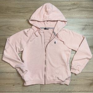 Volcom Light Pink Hooded Sweatshirt With Back Design Size Medium